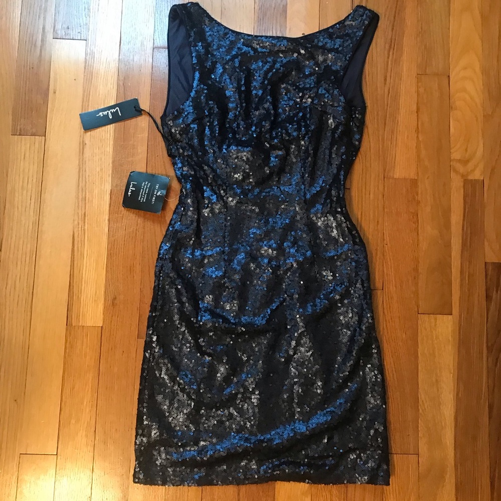 Shine Time Navy Blue Sequin Dress